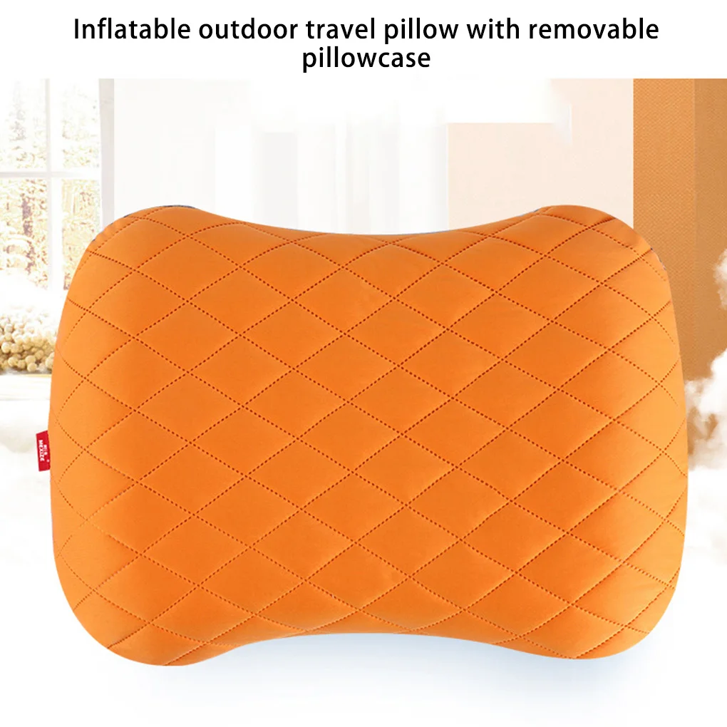 Inflatable Pillow Outdoor Travel Trip Device Neck Waist Cushion Air Pillows Car Plane Head Rest Relaxing Tool Gray