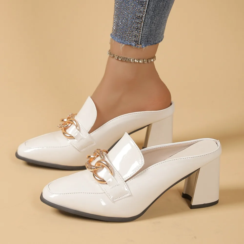 Französischer Stil High Heels Damen 2026 Neu Chunky Retro Herbst Winter Mary Janes Niedriger Absatz Einzelschuhe Kleine Lederschuhe