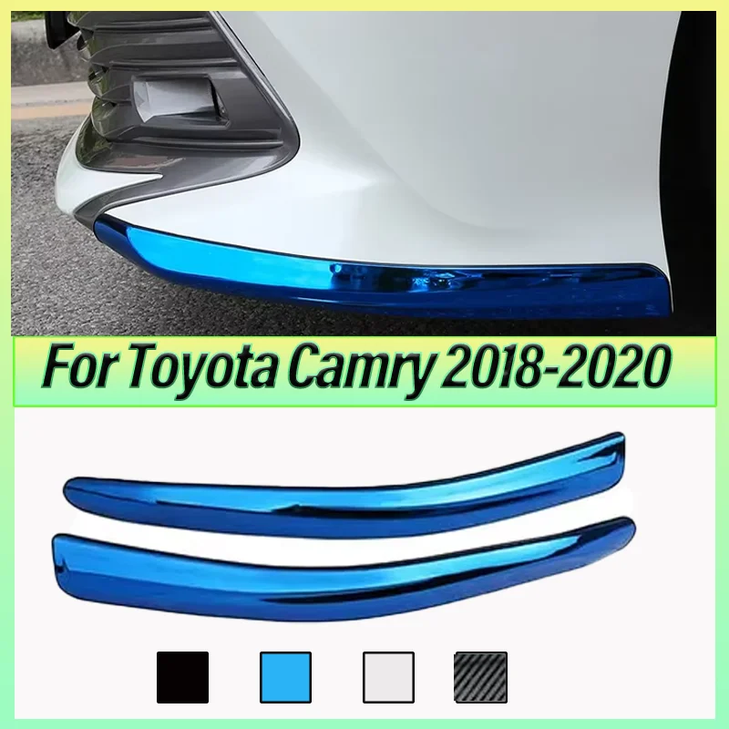 For Toyota Camry 2018-2020 Sport Style Cover Trim Lip Corner Gloss Black Body Kit Exterior Styling Accessories Car Bumper Front