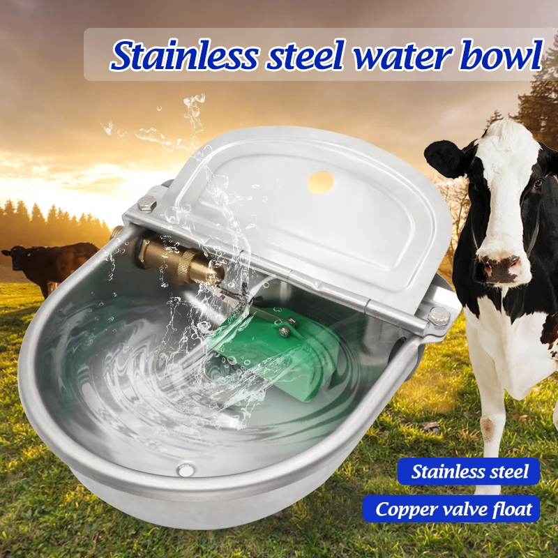 

Semi Permanent Stainless Steel Automatic Cow Horse Water Drinker Bowl With Copper Valve With Drain Hole Float Farming Trough