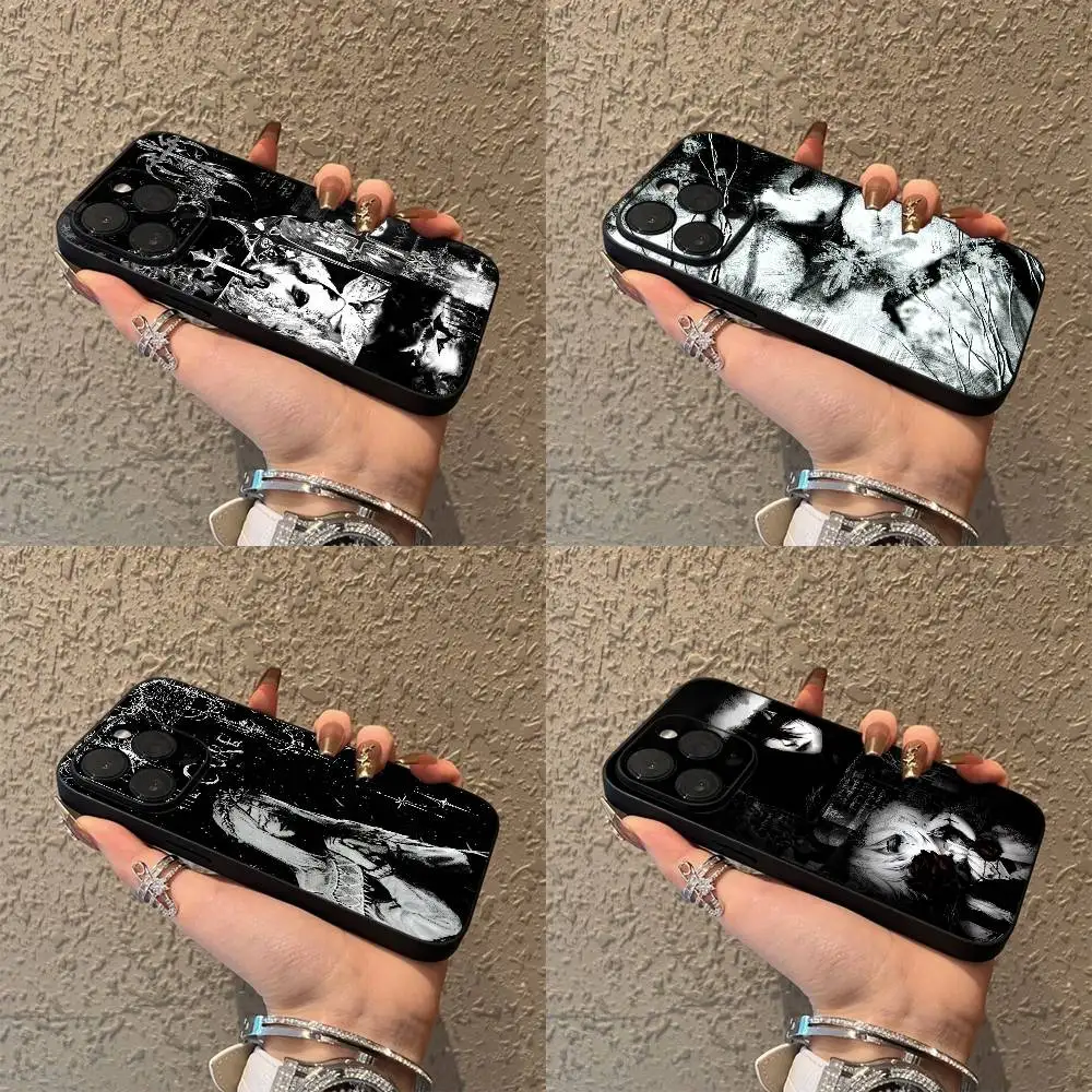 

Horror Cross Gothic Girl Phone Case For iPhone 16,15,14,13,12,11,Pro,XS,Max,XR,Plus,E,SE4,Mini Black Soft Box