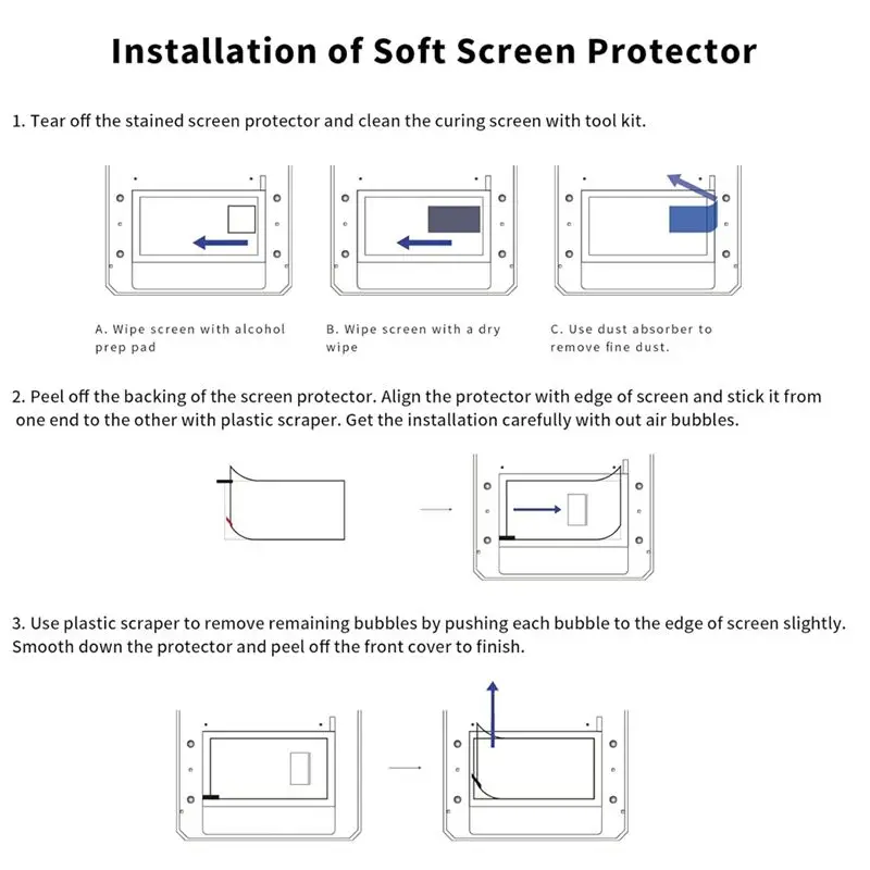 AEE8-5PCS Screen Protector For Mono 2, 3D Printer Screen Protector Film For Mono 2 6.6Inch 4K Resin 3D Printer