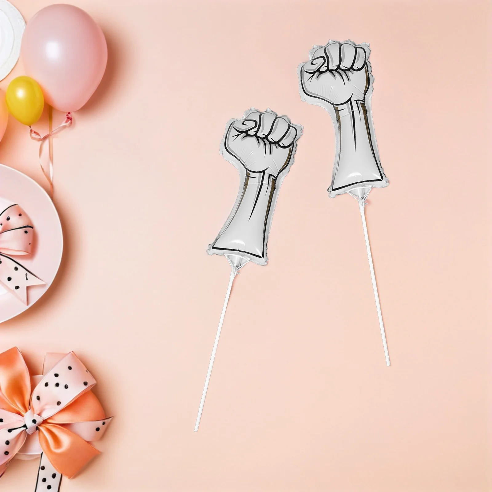 10 قطع من بالونات التشجيع القابلة للنفخ من رقائق الألومنيوم لدعائم الحفلات المدرسية لحدث كرة القدم