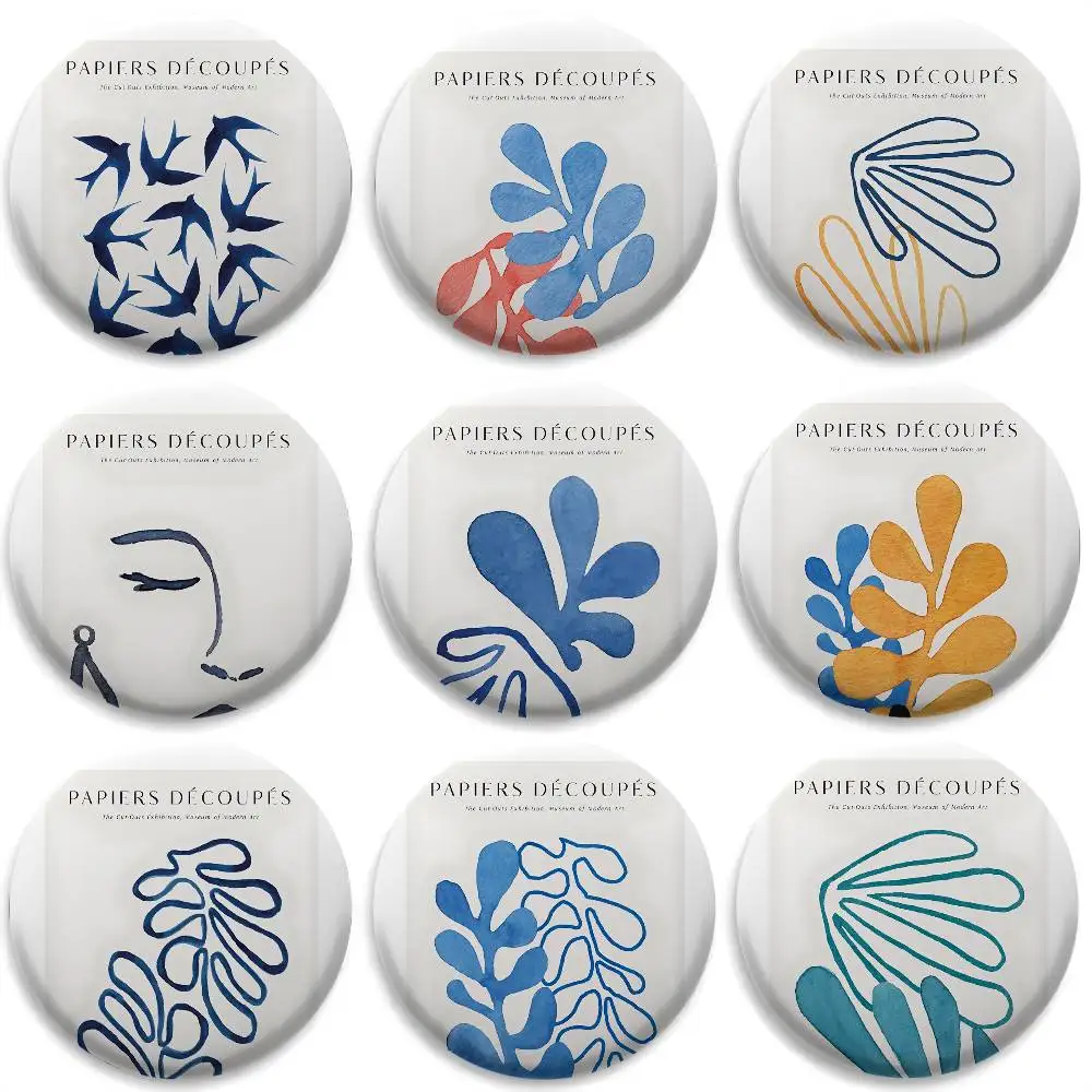 

Henri M-Matisse Nordic Art Badges Round Exquisite Badge Brooches Creative Pins For Clothes Hat Backpack Gift Accessories