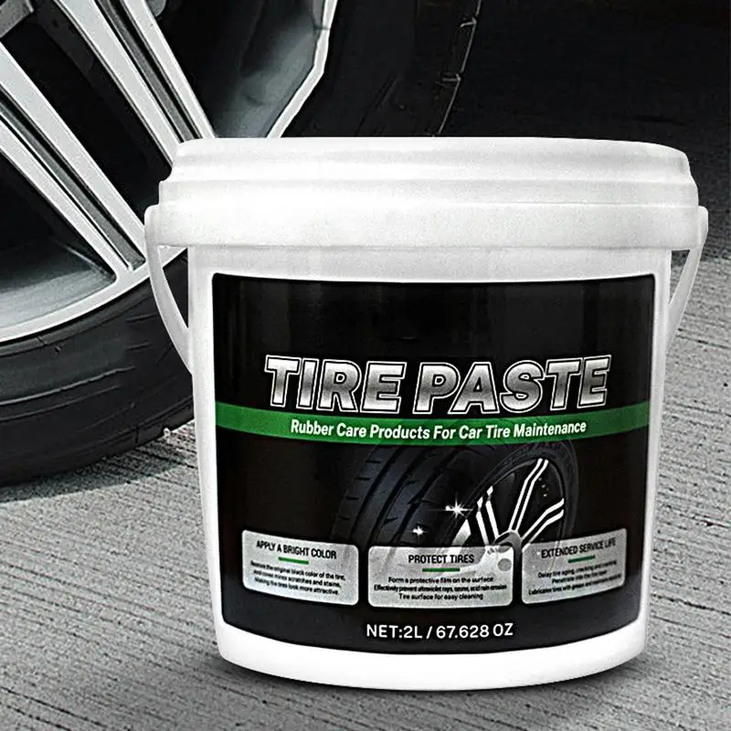 Car Tire Polish Wax 2L High-Efficiency Tire Polish Wax & Car Wax Car Polish Enhanced Gloss Long-Lasting Protection Complete