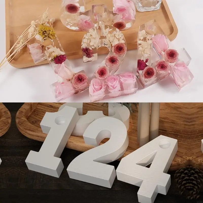 

DIY Big Number Mold Holder for Epoxy Resin Cement Plaster Candlestick Q5WC