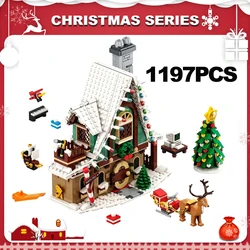 Creative Christmas Series Snowman House  Building Blocks Street View 10275 Elks Elf Model Assemble Brick Toy For Kids Adult