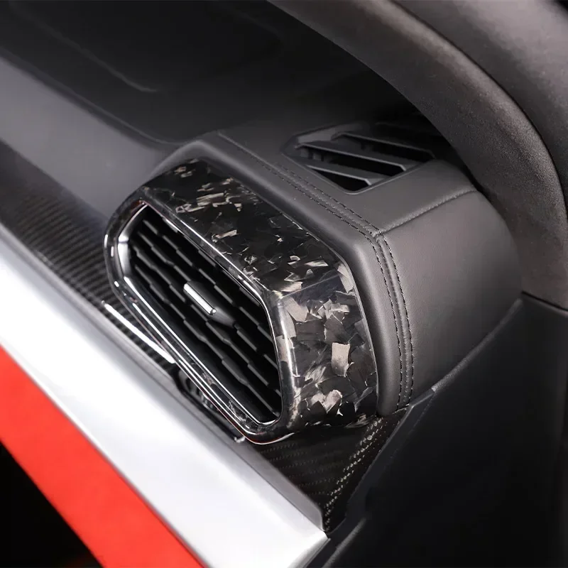 

For Lamborghini URUS Real Dry Carbon Fiber Dashboard Side Air Outlet Frame Decoration Stickers 18-2021 modification Accessories