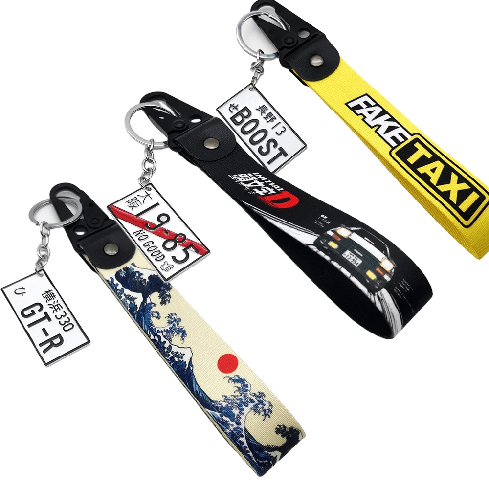 

JDM Racing Car Motorcycle Keychain Ring Car Lanyard Key Strap Nylon Strap Key Chain Rings Car Motorcycle Lanyards Accessories