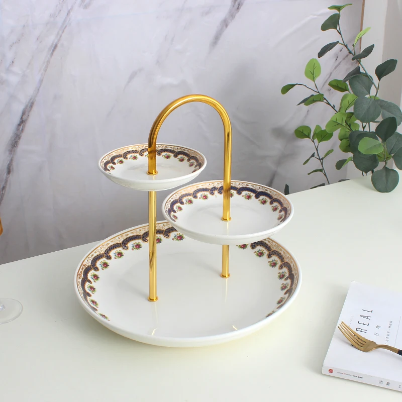 New Trend Multi-layer Candy Plate Ceramic Dessert Candy Fruit Plate