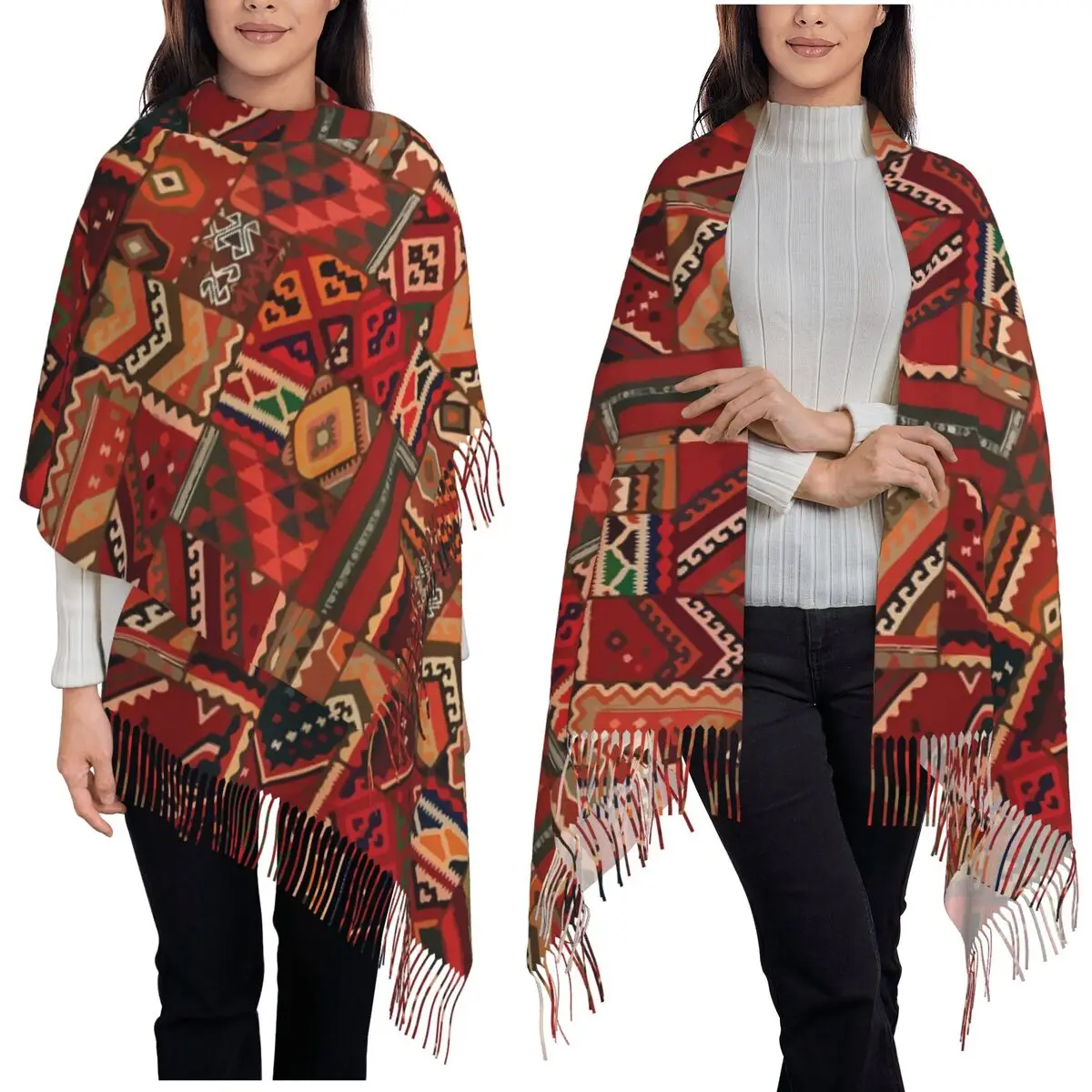 

Amazigh Foutha Kabyle Mediterranean Berber Jewel Scarf Tassel Scarves for Women Shawls and Wraps Large Fall Winter Shawl Wrap
