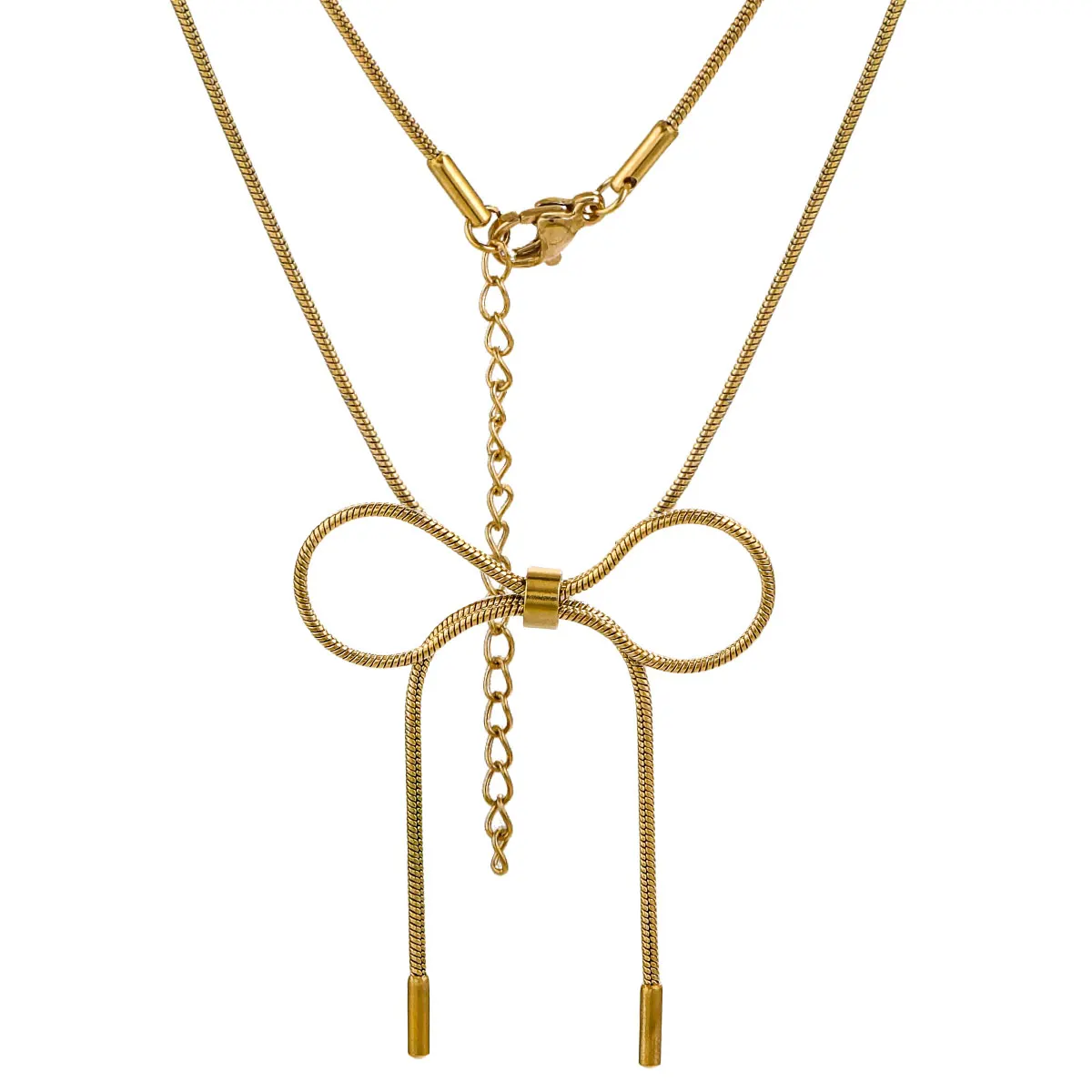 1 Set Edelstahl Mini Damen Schleife Halskette Elegant Elegant Temperament Schmuck Schlüsselbeinkette 2024 Geschenketten