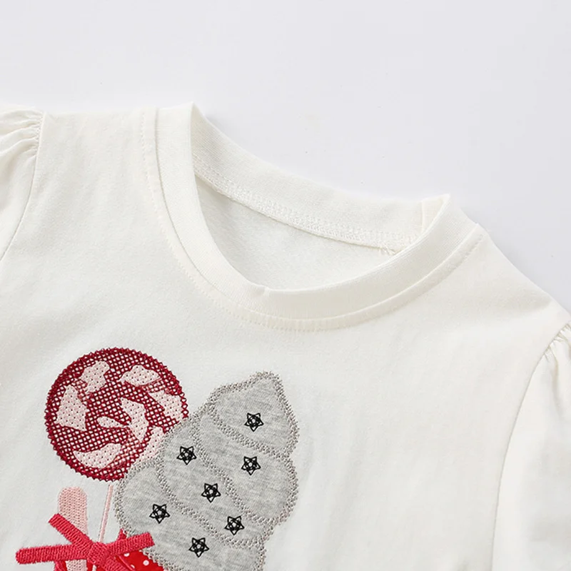 Spring meter Neuankömmling Tasche drucken heiß verkaufen Baumwolle Sommer Mädchen T-Shirts Baby kleidung Kinder T-Shirts Tops – Detail 5
