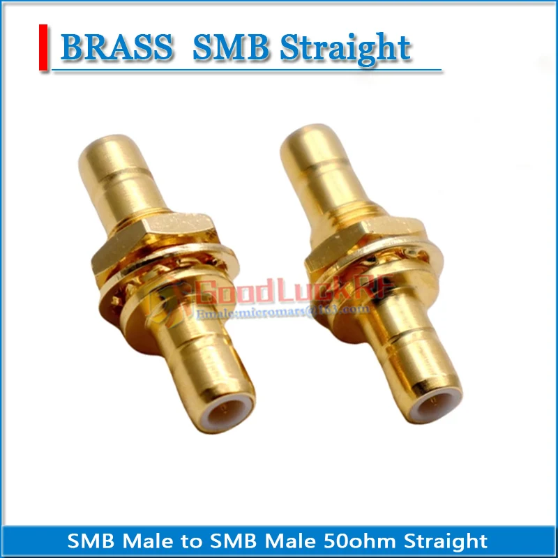 High-quality SMB Male to SMB Male Washer Nut Plug Gold Plated Brass Straight 50ohm RF Connector Adapters Socket