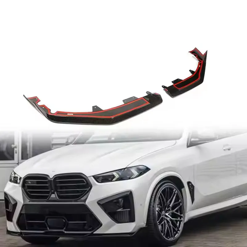 

2 Pieces Carbon Fiber F95 LCI Front Lip Splitters for BMW X5M LCI 2023-2024