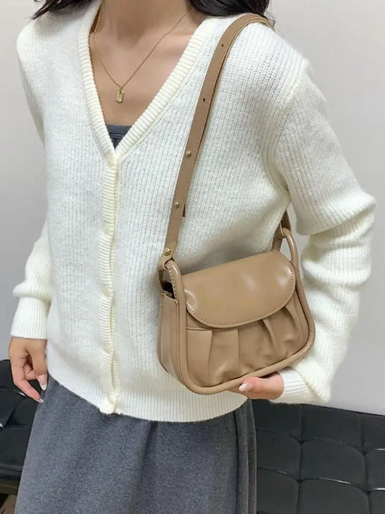 PU Leather Crossbody Underarm Bag Large Capacity Lightweight Female Small Square Bags Portable Minimalist Elegant Shoulder Bag