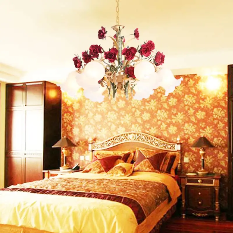 الريف الأمريكي ديكور المنزل غرفة المعيشة غرفة نوم قلادة LED ضوء غرفة الطعام دراسة حديقة الزجاج مصباح تركيبة إضاءة #4