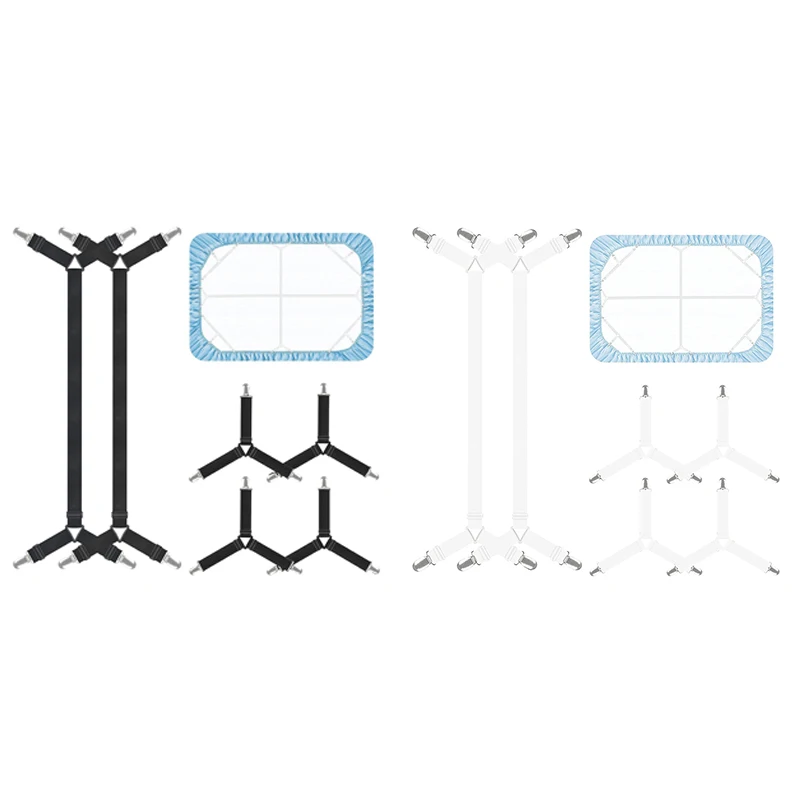 Bed Sheet Holder Straps,Adjustable Elastic Bed Sheet Straps,Crisscross Bed Sheet Fasteners Suspenders,Sheet Stays Clip