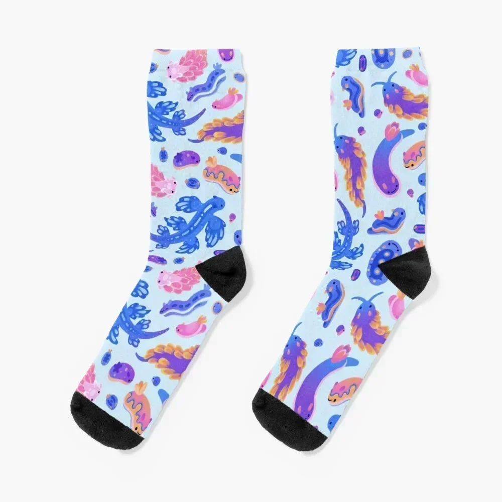 

Sea slug - pastel blue Socks cotton winter christmass gift tennis Men Socks Luxury Brand Women's