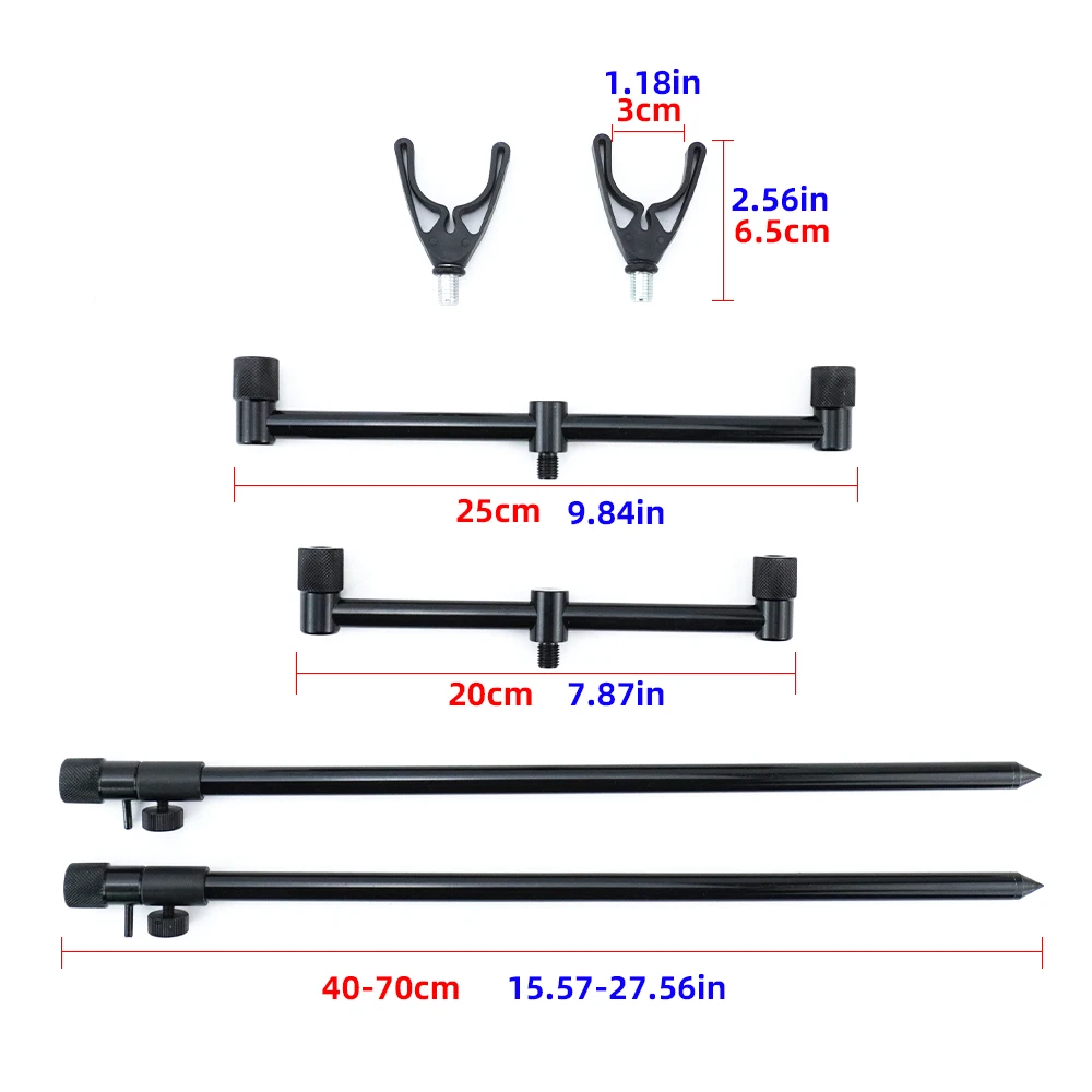Adjustable Carp Fishing Rod Pod 3-Rod Aluminium Tripod Stand for Bank Fishing, Foldable Portable Carp Rod Rest Holder view 6