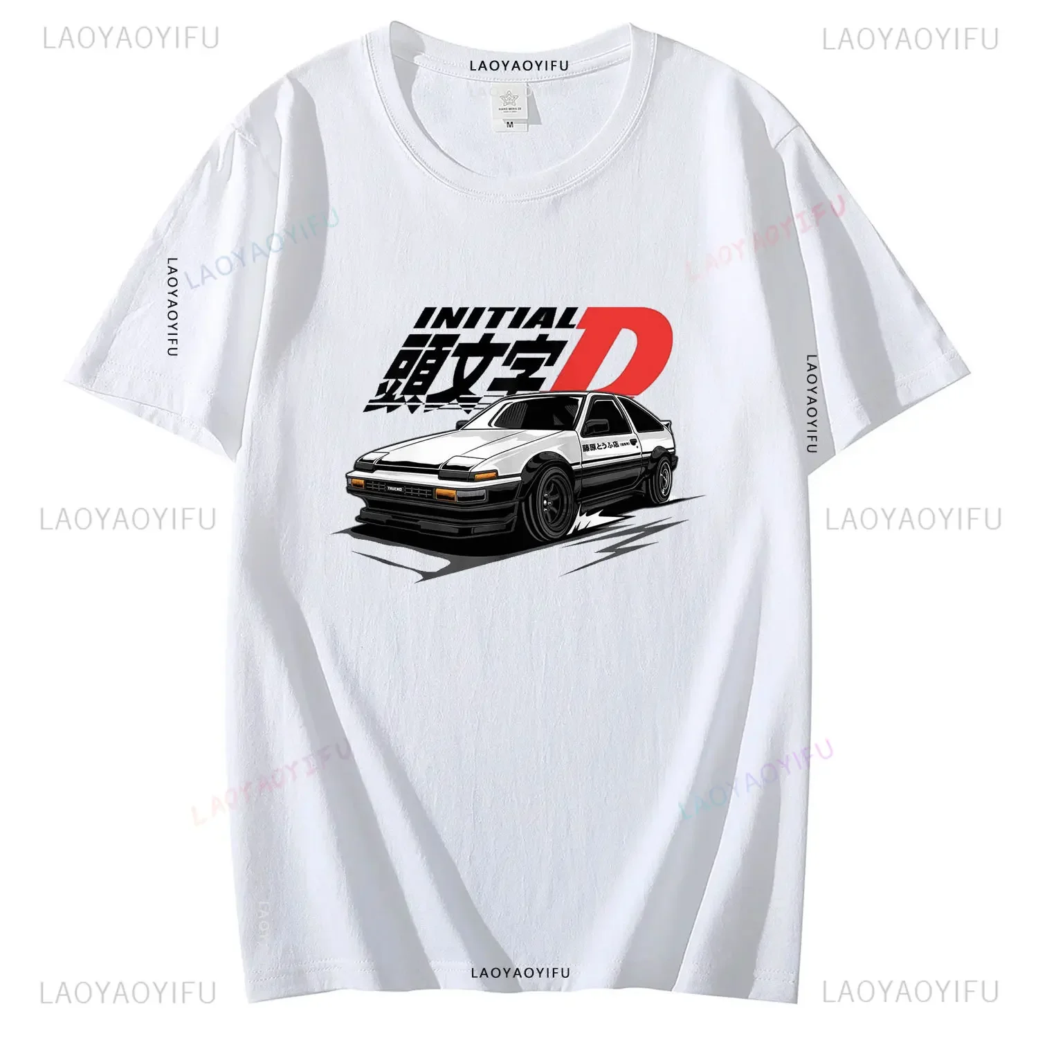 Initial D T Shirt Men Retro High Quality Cotton Tops Tees Harajuku AE86 Drift Tshirt Male Fujiwara Tofu JDM Japanese T-shirts