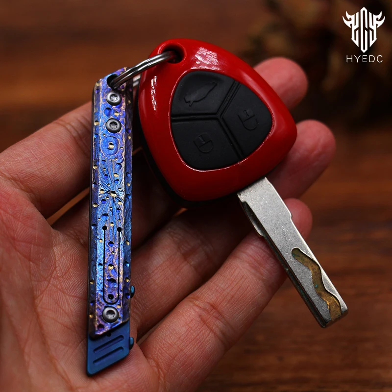 Edition Limited  Hand Carving Starry Sky Titanium Alloy Art Knife Keychain  Portable Art Knife For Disassembly And Express EDC