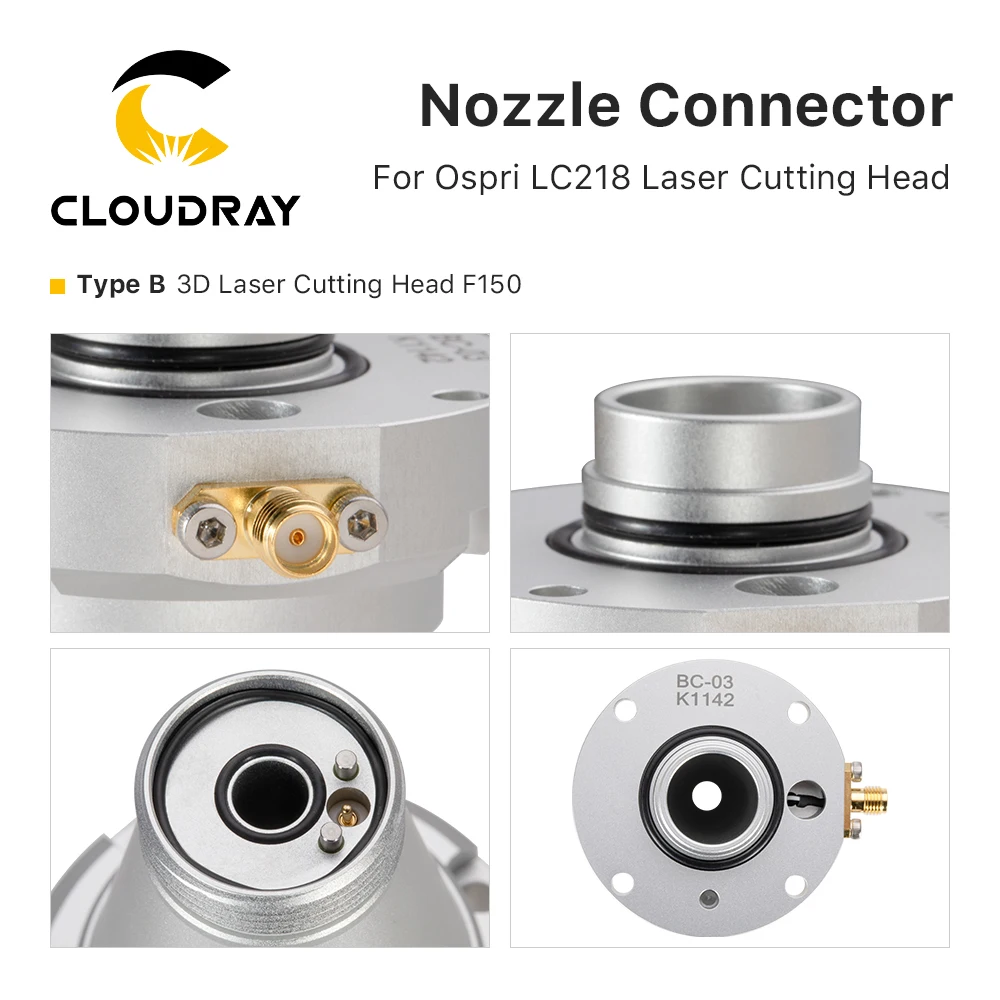 Imagem -05 - Cloudray-fibra Laser Nozzle Conexão Parte para Ospri Fiber Laser Head Máquina de Corte Lc218 F125 F150 1064nm