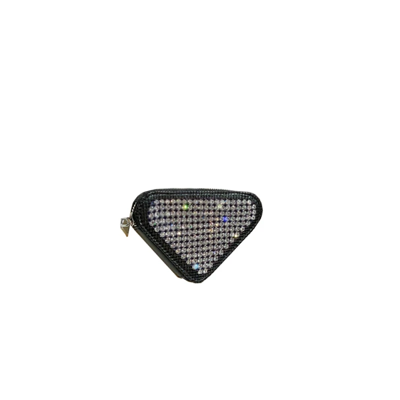 Mini bolso bandolera de diseñador de lujo para mujer, monedero pequeño de diamantes triangulares, marca ostentosa, a la moda