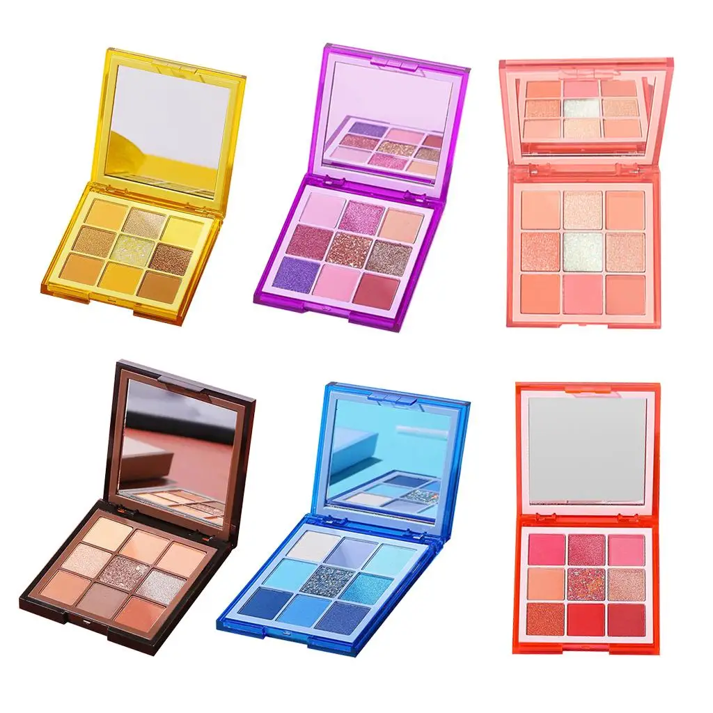 لوحات مكياج ظلال عيون غير لامعة ولامعة مقاومة للعرق، 9 ألوان مصبوغة للغاية