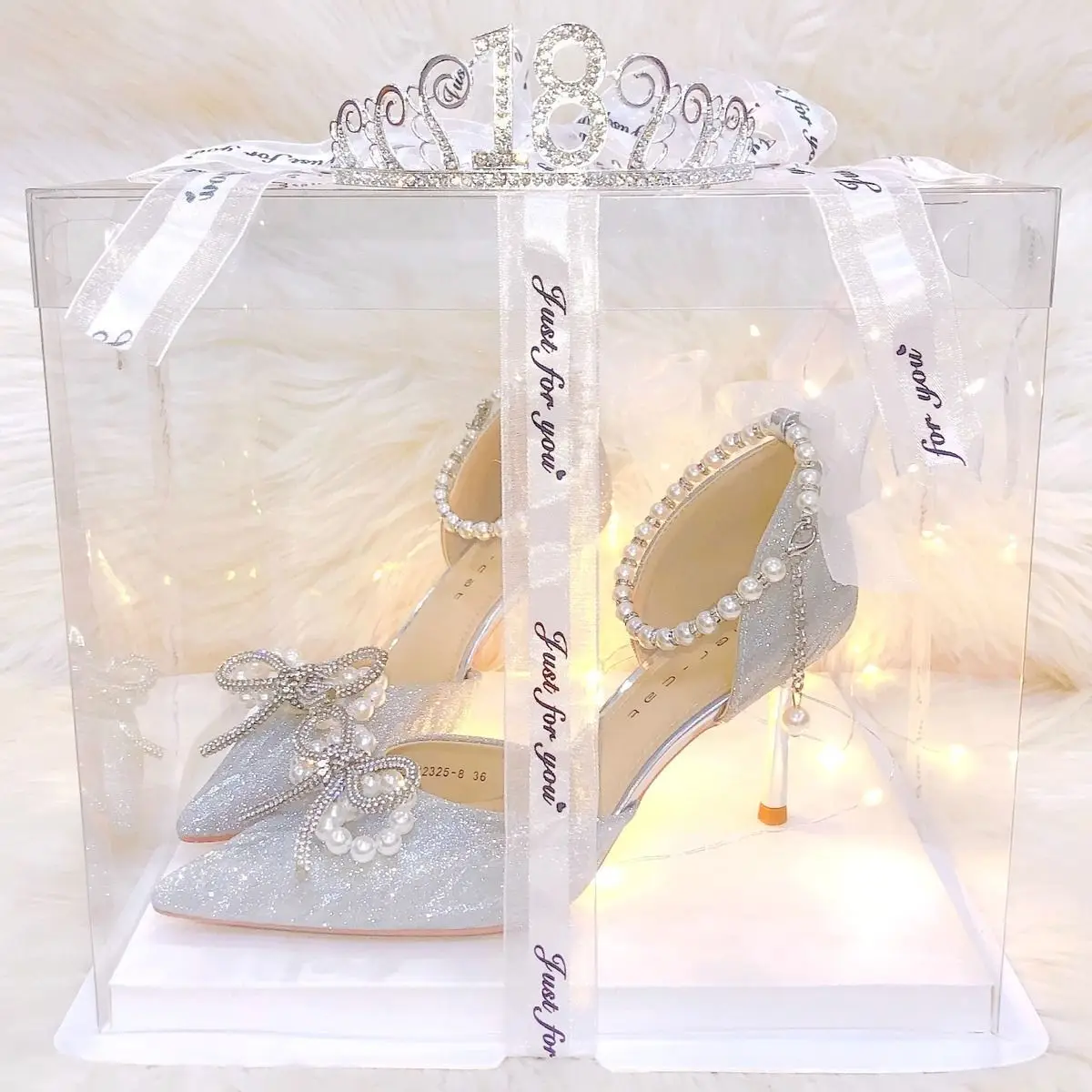 

New Elegant Pointed-Toe Stiletto Heels Women's Crystal Pearl Bow Ankle-Strap Heel Shoes for Weddings Parties Heel Shoes