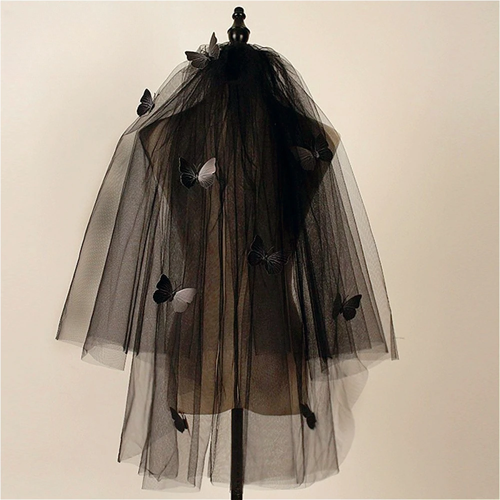 

Shoulder Length Veil with Cut Edge Wedding Veils Gothic Veils Two Layer with Comb Wedding Supplies Bridal Veil Marriage Festival
