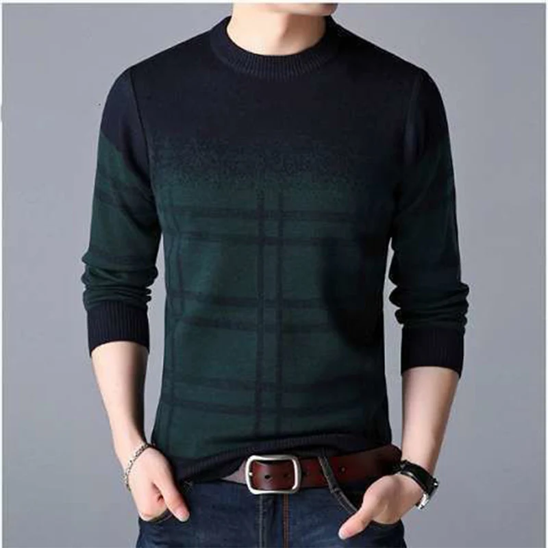 Autumn Winter KPOP Fashion Harajuku Sweater Man All Match Thick Knitting Tops Men Loose Casual Long Sleeve Pullover Y2K T-shirts