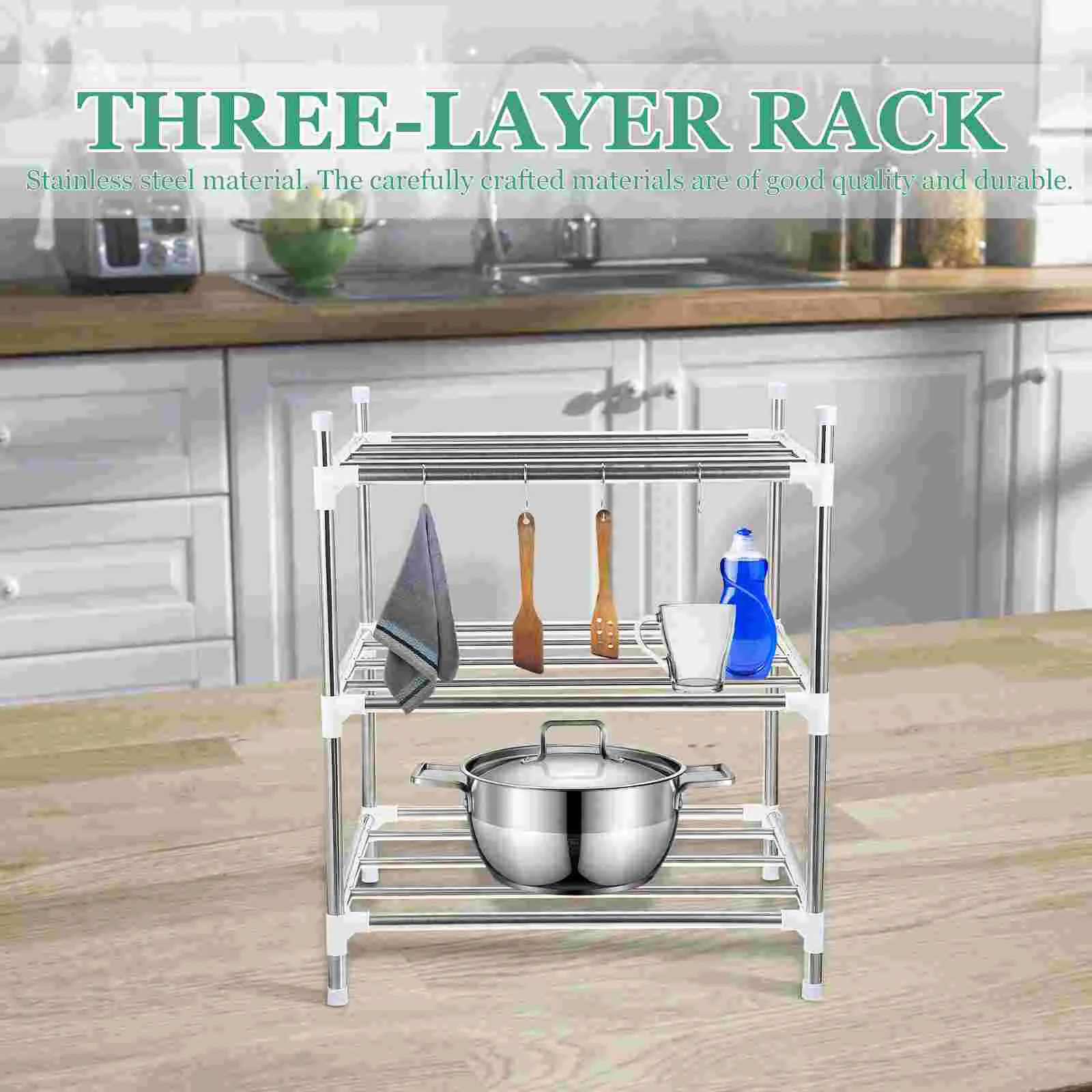 

Silverware Organizer Kitchen Storage Rack Racking Household Shelf Micro-wave Oven