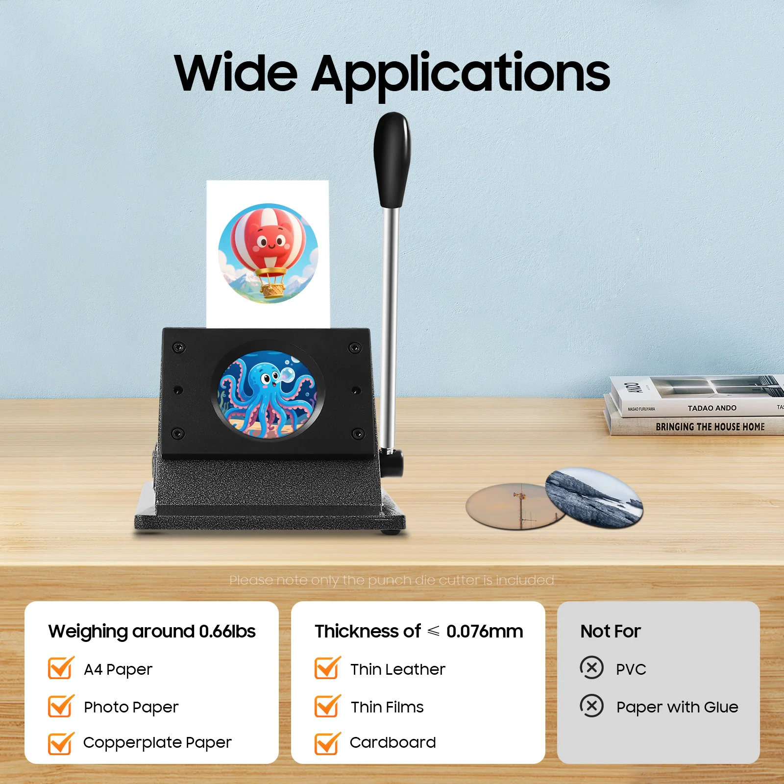 

2.28" Button Paper Cutter, Round Punch Die Cutte, 58MM Pin Button Cutter Graphic Punch Die Cutter Circle Punch Cutter