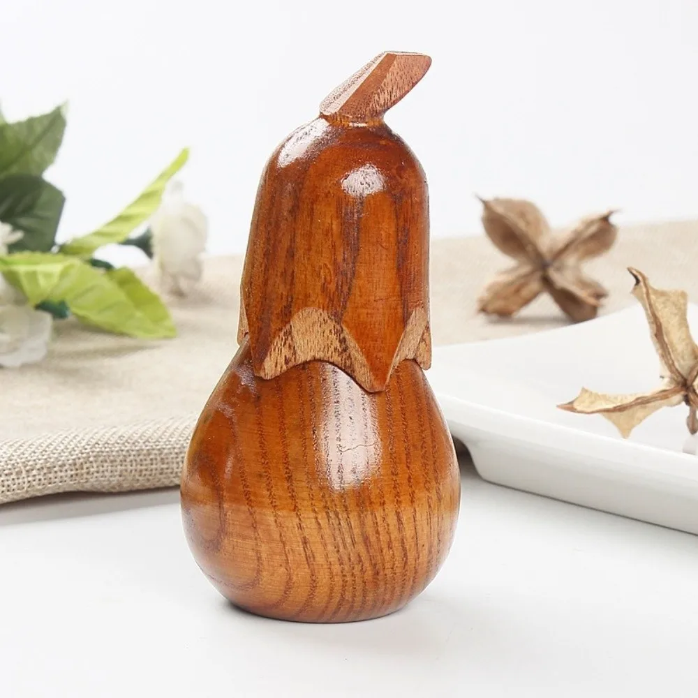 Cute Hand-Carved Eggplant Toothpick Holder Portable Stable Toothpick Storage Box Simple Wooden Toothpick Box Restaurant