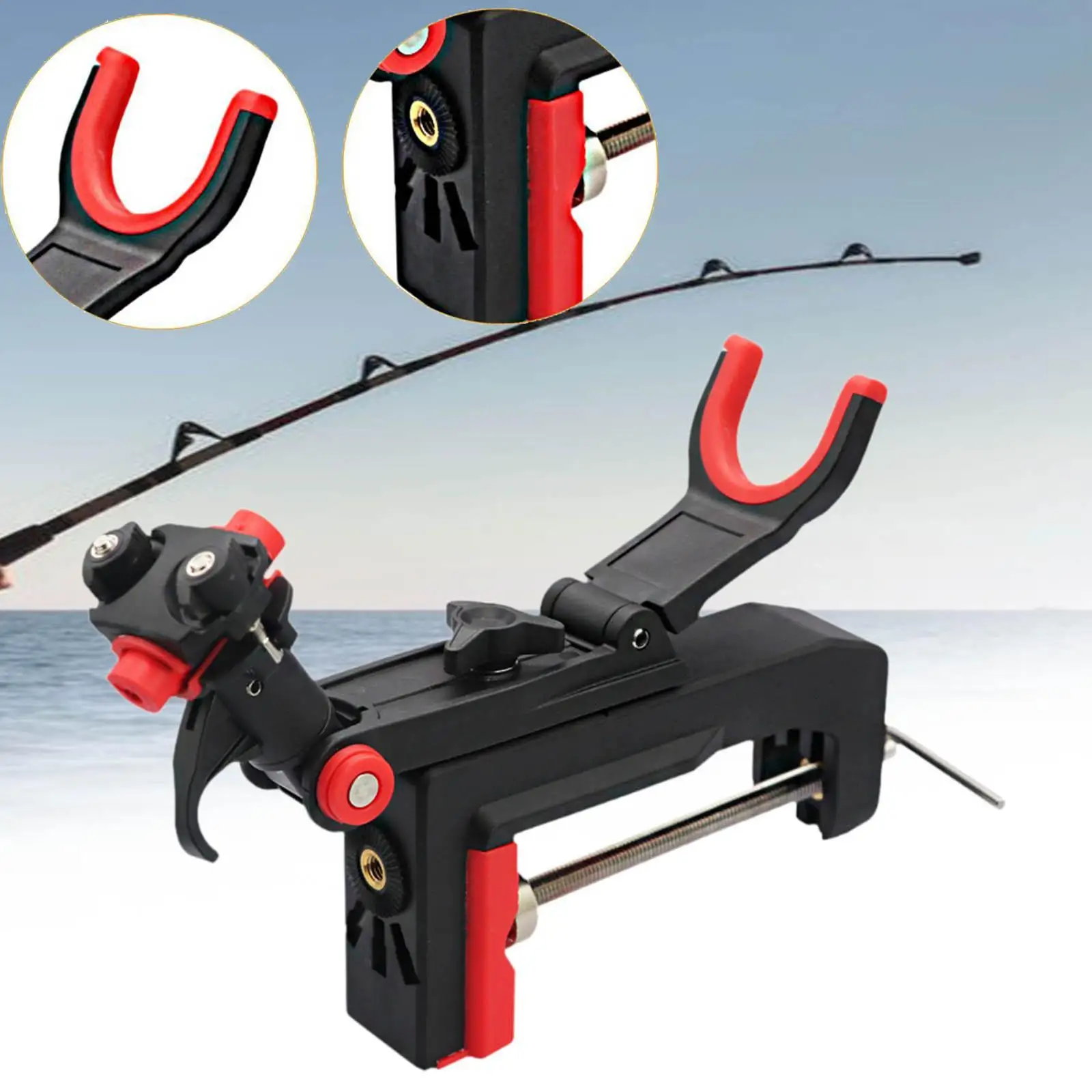 

Boat Fishing Rod Holder Rack Gear Gifts Kayak, Canoe, Dock, Yacht Adjustable