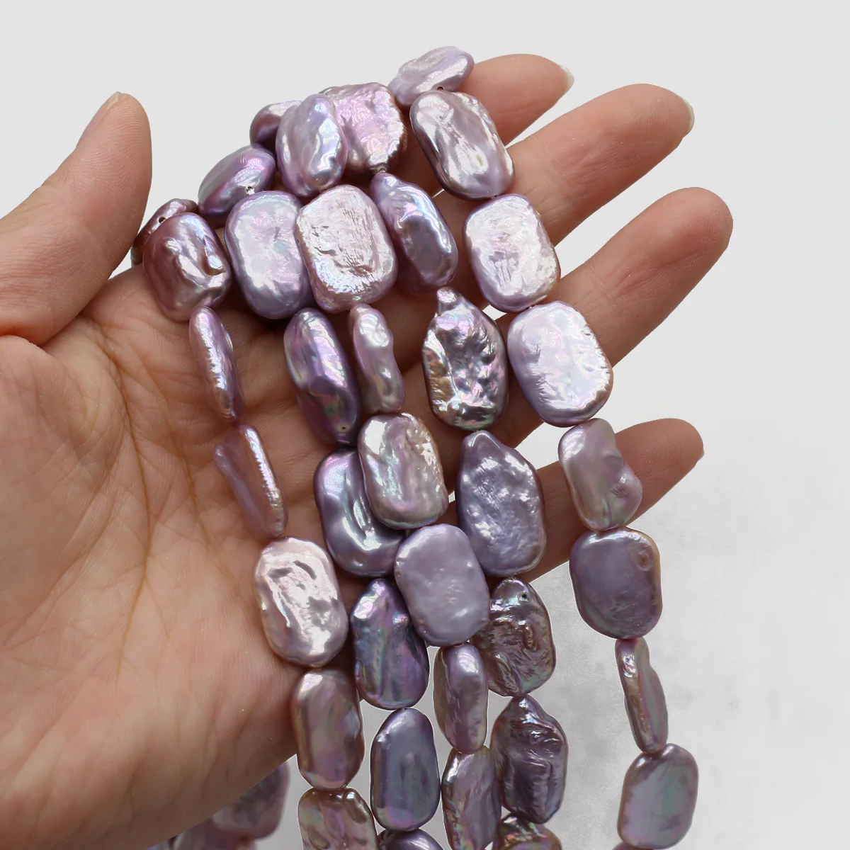 Baroque Style Natural Freshwater Pearls Purple Square Loose Spacer Beads for Jewelry Making DIY Bracelet Earrings Accessories