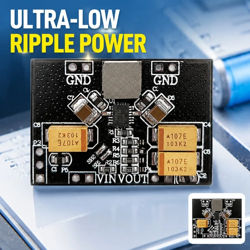 TPS63020 DC‑DC Auto Buck‑Boost Circuit Board 2.5V 3.3V 4.2V 5V Lithium‑Cell Driven Low‑Ripple Voltage Regulator Compact Power