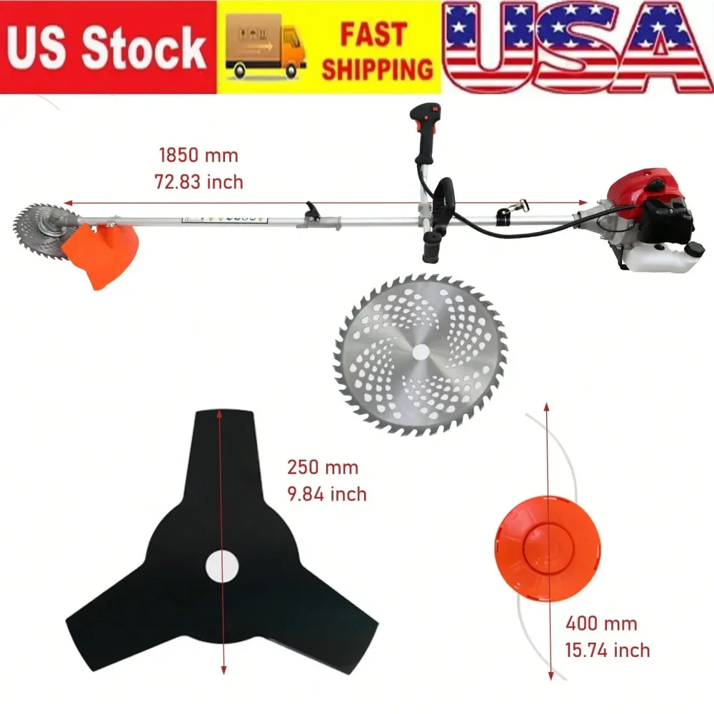 

Weeds Wacker Gas Powered, 2 In 1 Gas String Trimmer Edger Brush Cutter,Multi Yard Care Tools,Rubber Handle Shoulder Strap Inclu