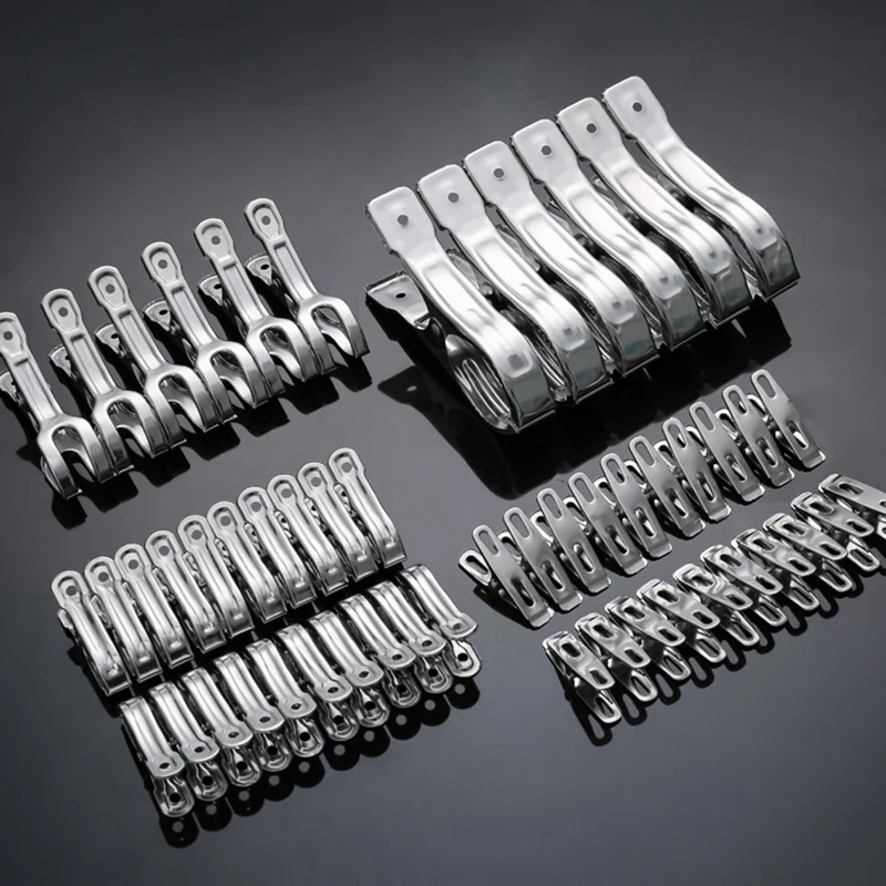 5/6/10/20pcs Stainless Steel Clips Clothespin Big Beach Chai