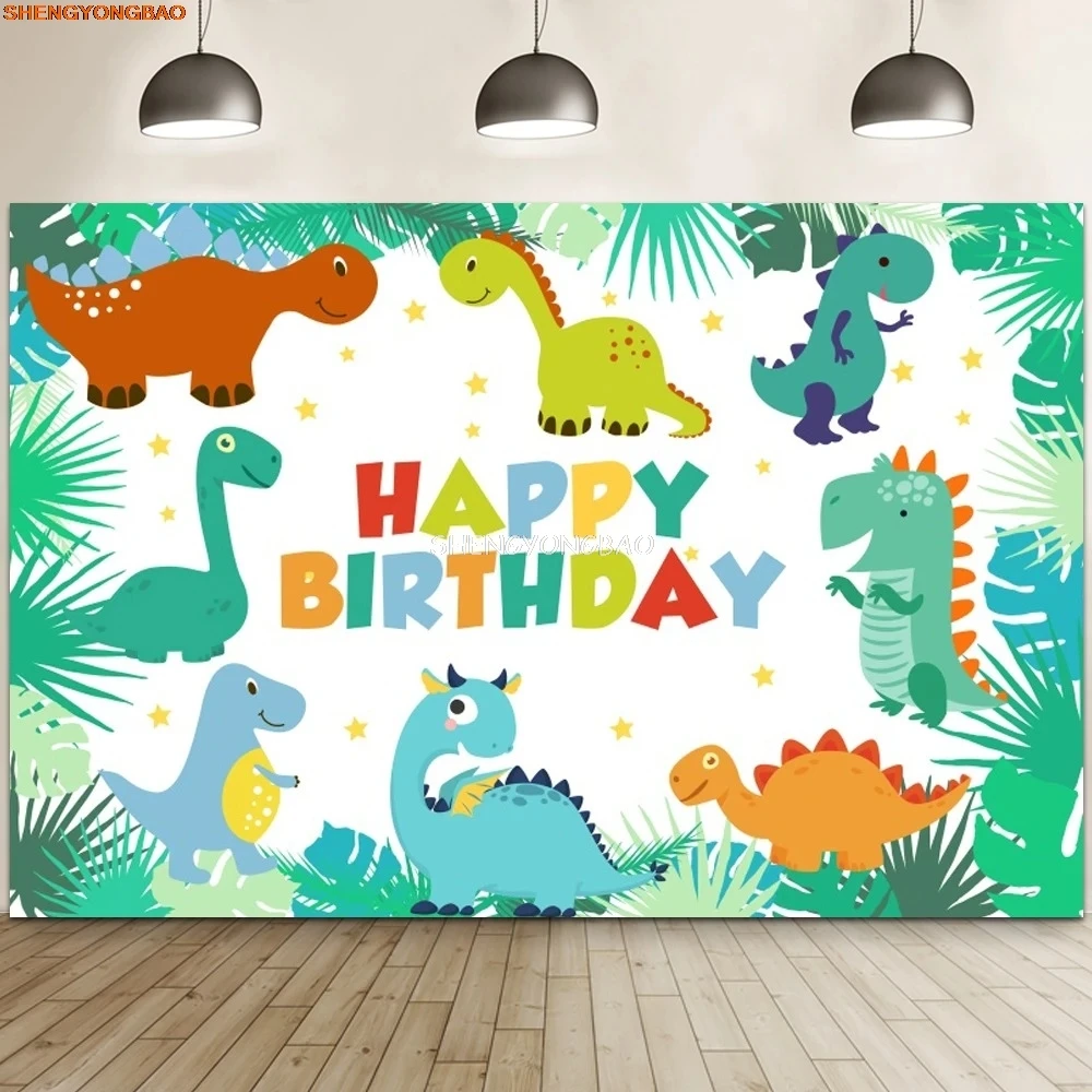 Tropical Jungle Dinosaur Birthday Party Background Jurassic Park Woodland Tyrannosaurus Baby Photography Backdrops SX-24