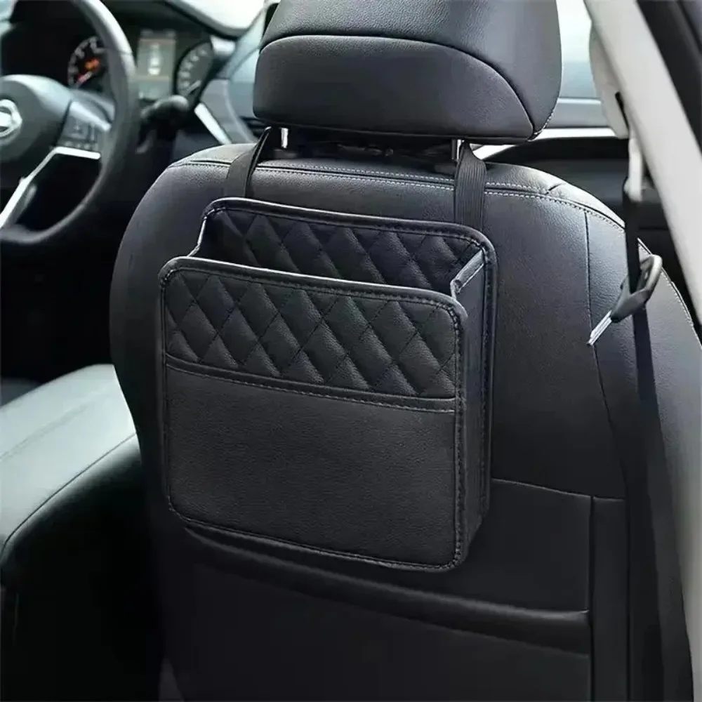 PU Leather Car Seat Organizer Storage Bag for All Vehicle Models. Keep Your Ride Neat & Protected with Essential Auto Accessorie