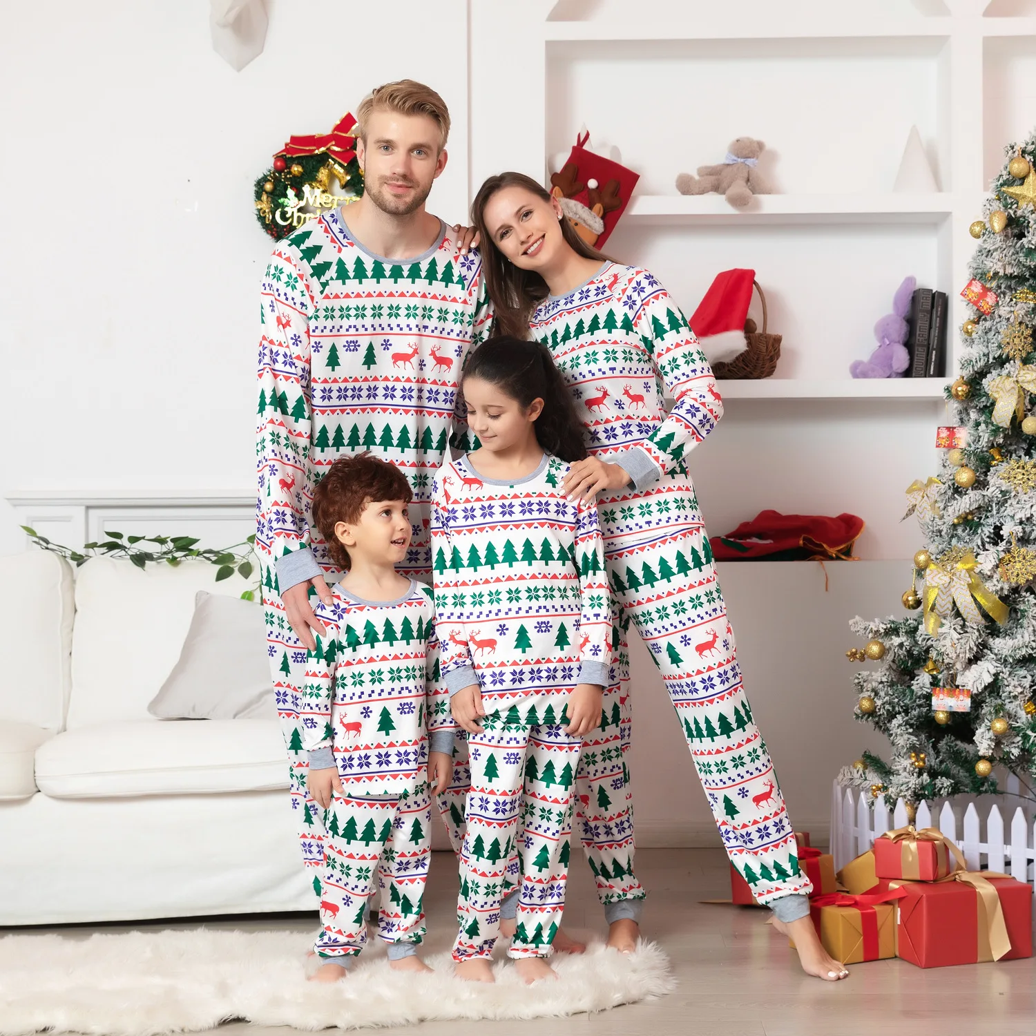 

2023 Family Christmas Matching Pajamas Set Xmas Adult Kids Mother And Daughter Father Son Sleepwear Baby Family Look Outfits