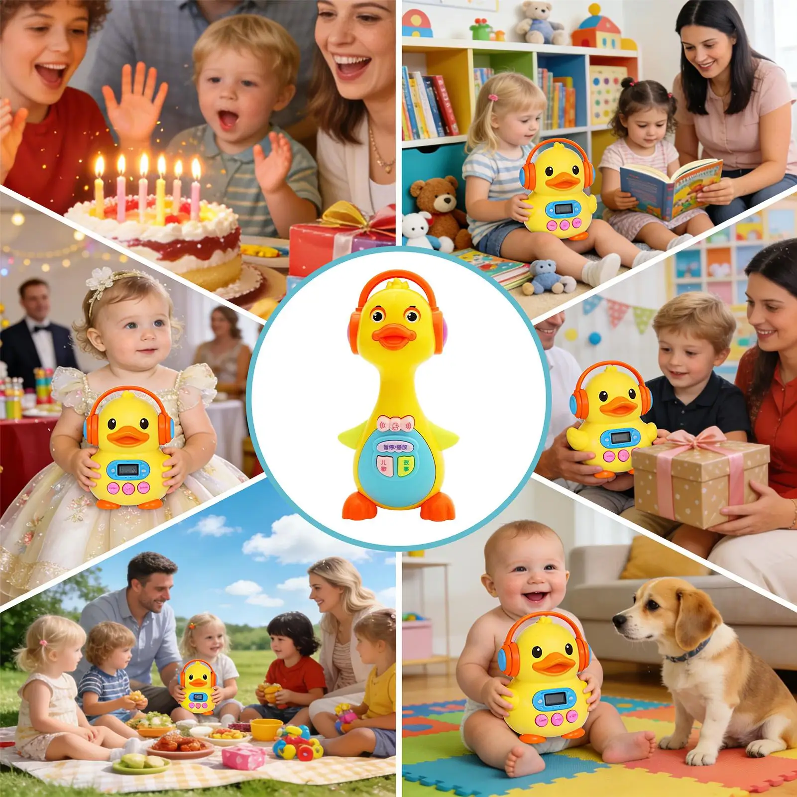 Canard dansant électrique avec musique et lumières, jouet musical interactif pour bébé de 1 à + ans, garçons et filles