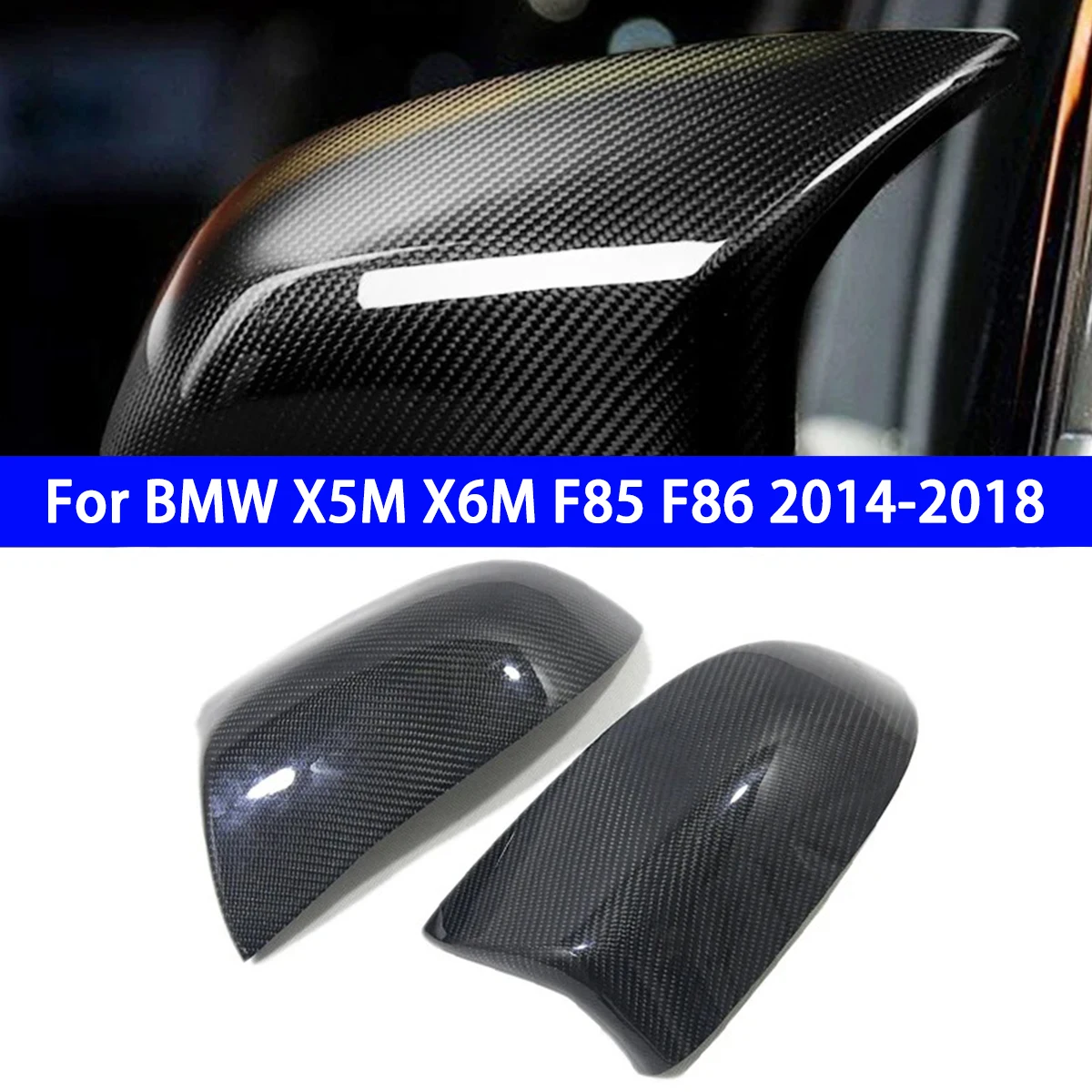 For BMW X5M X6M F85 F86 2014-2018 Rearview Cap High-quality Dry Real Carbon Fiber Mirror Cover  Add on Style