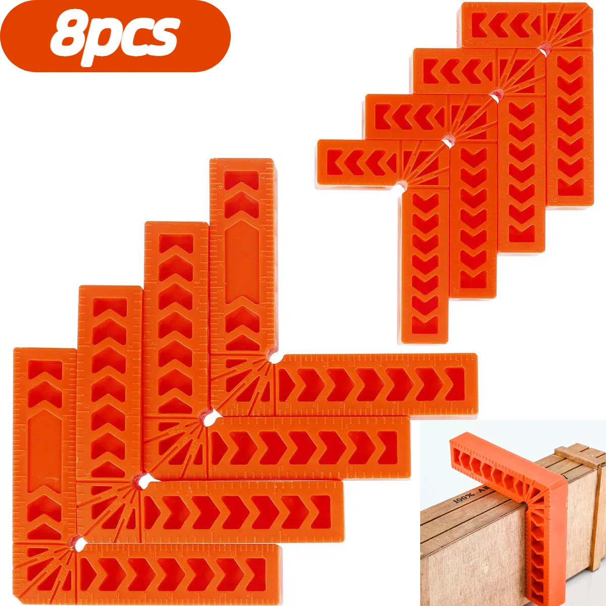 

8pcs 90 degree positioning square right angle clips 4 inches/3 inches reusable fixed clips durable corner clips