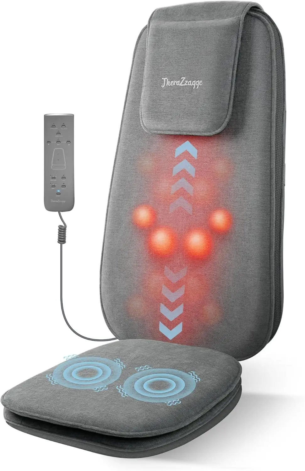 Shiatsu Back Massager With Soothing Heat, Upgraded Deep Tissue Kneading Massage Chair Pad, Vibration Massage Seat Cushion,