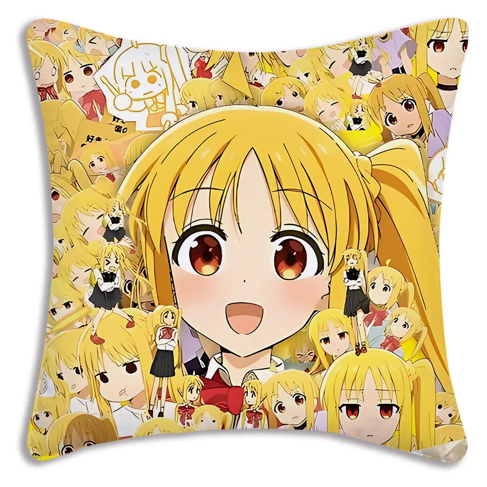 BOCCHI THE ROCK Pillow Covers Cartoon Sofa Decorative Home Double-sided Printing Short Plush Cute Cushion Cover