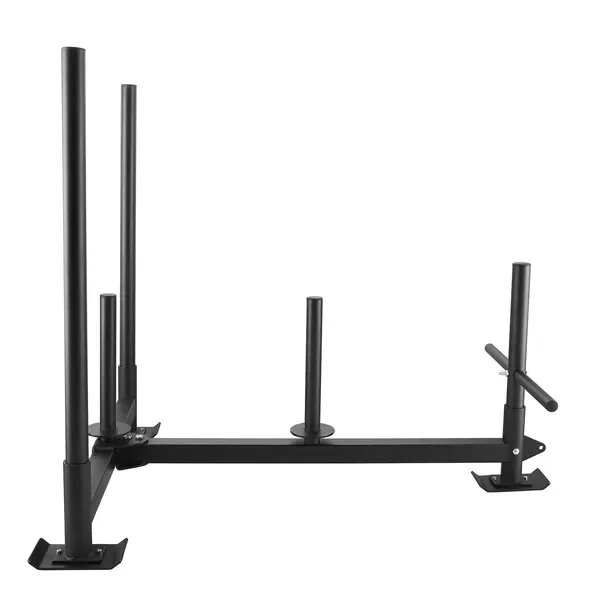 

Weight Training Sled with Handle, Steel Pull Push Sled for Athletic Fitness, Fits 2' Plates, Black
