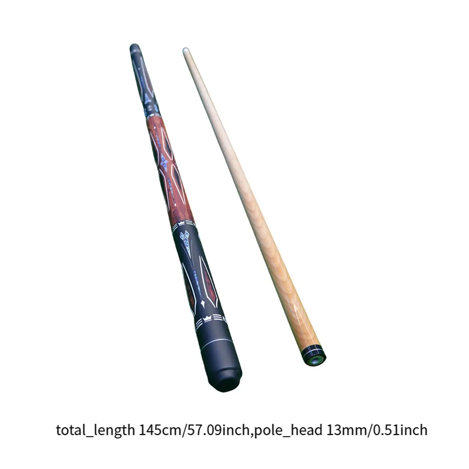

Sturdy Wooden Pool Cue 145cm Two Section Billiard Stick Portable Design for Snooker Training and Practice